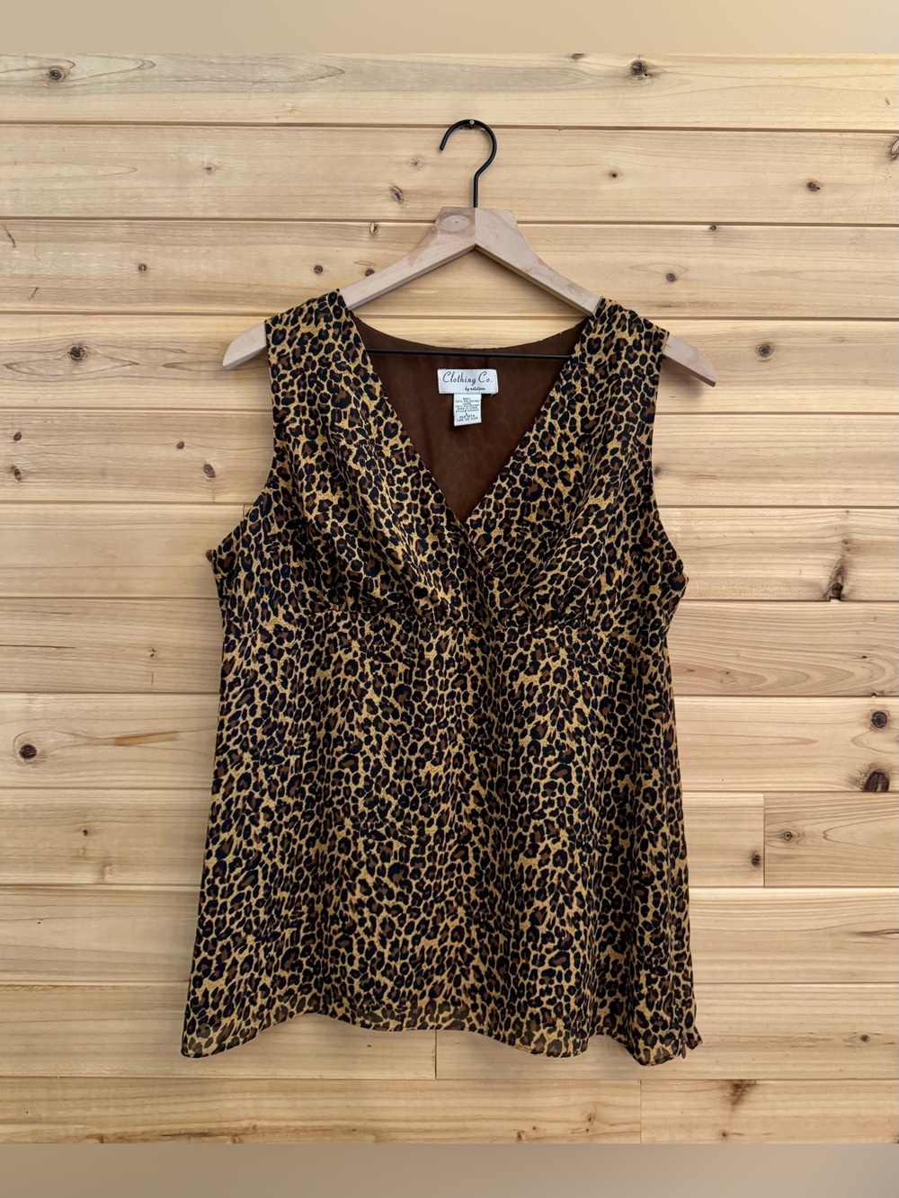 Vintage Y2K Large Leopard Animal Print Surplice Tank Top Mobwife Glam